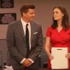 BONES:  Brennan (Emily Deschanel, R) presents new evidence at Christopher Pelant's appeal hearing in the &quot;The Past in the Present&quot; season finale episode of BONES airing Monday, May 14 (8:00-9:00 PM ET/PT) on FOX.  Also pictured:  David Boreanaz (L) &#xa9;2012 Fox Broadcasting Co.  Cr:  Patrick McElhenney/FOX