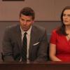 BONES:  Brennan (Emily Deschanel, R) and Booth (David Boreanaz, L) attend Christopher Pelant's appeal hearing in the &quot;The Past in the Present&quot; season finale episode of BONES airing Monday, May 14 (8:00-9:00 PM ET/PT) on FOX.  &#xa9;2012 Fox Broadcasting Co.  Cr:  Patrick McElhenney/FOX