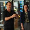 BREAKING IN: Oz (Christian Slater, L) introduces Veronica Mann (Emmy Award-winning actress Megan Mullally, R) to the Contra staff in &quot;The Contra Club&quot; second season premiere episode of BREAKING IN airing Tuesday, March 6 (9:30-10:00 PM ET/PT) on FOX. &#xa9;2012 Fox Broadcasting Co. Cr: Ray Mickshaw/FOX