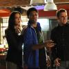 BREAKING IN: Melanie (Odette Annable, L), Cash (Alphonso McAuley,C) and Cameron (Bret Harrison, R) realize they have a new boss in &quot;The Contra Club,&quot; second season premiere episode BREAKING IN airing Tuesday, March 6 (9:30-10:00 PM ET/PT) on FOX. &#xa9;2012 Fox Broadcasting Co. Cr: Jordin Althaus/FOX
