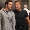 BREAKING IN:  Oz (Christian Slater, R) has some advice for Cameron (Bret Harrison, L) in the &quot;'Tis Better to Have Loved and Flossed&quot; episode of BREAKING IN airing Wednesday, April 13 (9:30-10:00 PM ET/PT) on FOX.  &#xa9;2011 Fox Broadcasting Co.  Cr:   Jordin Althaus/FOX