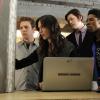 BREAKING IN: The team (L-R:  Bret Harrison, Odette Annable, Trevor Moore and Alphonso McAuley) is surprised at the contents of a safe in the in the &quot;'Tis Better to Have Loved and Flossed&quot; episode of BREAKING IN airing Wednesday, April 13 (9:30-10:00 PM ET/PT) on FOX.  &#xa9;2011 Fox Broadcasting Co.  Cr:   Jordin Althaus/FOX