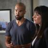 "Red Light" -- Caught in an impossible scenario, Reid must square off with an old nemesis, and Derek Morgan (guest star Shemar Moore) comes to the team with a lead that might help catch Mr. Scratch, the elusive fugitive that has been tormenting the team all season, on the 12th season finale of CRIMINAL MINDS, Wednesday, May 10 (9:00-10:00 PM, ET/PT) on the CBS Television Network. Jane Lynch returns as Diana Reid, the mother of Dr. Reid.   Pictured: Shemar Moore (Derek Morgan), Paget Brewster (Emily Prentiss)   Photo: Sonja Flemming/CBS ÃÂ©2017 CBS Broadcasting, Inc. All Rights Reserved