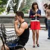 GLEE: Rachel (Lea Michele, R) runs into Brody (Dean Geyer, L) on the streets of New York in the &quot;Britney 2.0&quot; episode of GLEE airing Thursday, Sept. 20 (9:00-10:00 PM ET/PT) on FOX. &#xa9;2012 Fox Broadcasting Co. Cr: David Giesbrecht/FOX
