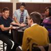GLEE: Finn (Cory Monteith, L) seeks advice from Artie (Kevin McHale, third from L), Mike (Harry Shum Jr., second from L) and Mercedes (Amber Riley, R) in the &quot;The Role You Were Born to Play&quot; episode of GLEE airing Thursday, Nov. 8 (9:00-10:00 PM ET/PT) on FOX. &#xa9;2012 Fox Broadcasting Co. Cr: Beth Dubber/FOX