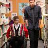 GLEE: Artie (Kevin McHale, L) and Finn (Cory Monteith, R) chat in the library in the "Naked" episode of GLEE airing Thursday, Jan. 31 (9:00-10:00 PM ET/PT) on FOX. ©2013 Fox Broadcasting Co. CR: Eddy Chen/FOX