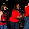 GLEE: Tina (Jenna Ushkowitz, L), Mercedes (Amber Riley, C) and Kurt (Chris Colfer, R) perform in the &quot;Sweet Dreams&quot; episode of GLEE airing Thursday, April 18 (9:00-10:00 PM ET/PT) on FOX. &#xa9;2013 Fox Broadcasting Co. Cr: Adam Rose/FOX