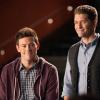 GLEE: Finn (Cory Monteith, L) and Will (Matthew Morrison, R) enlist the members of New Directions to 'unplug" and perform acoustic numbers in the "Lights Out" episode of GLEE airing Thursday, April 25 (9:00-10:00 PM ET/PT) on FOX. ©2013 Fox Broadcasting Co. CR: Eddy Chen/FOX