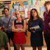 GLEE: Kitty (Becca Tobin, third from L) runs for prom queen in the &quot;Tina in The Sky With Diamonds&quot; episode of GLEE airing Thursday, Oct. 3 (9:00 -10:00 PM ET/PT) on FOX. Pictured L-R: Kevin McHale, Darren Criss, Jenna Ushkowitz, Blake Jenner and Pamela Chan. &#xa9;2013 Fox Broadcasting Co. Cr: Mike Yarish/FOX