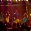 GLEE: Kurt (Chris Colfer, R) and his band play in New York in the &quot;Puppet Master&quot; episode of GLEE airing Thursday, Nov. 28 (9:00-10:00 PM ET/PT) on FOX. Also pictured L-R: guest star Demi Lovato, Naya Rivera, guest star Adam Lambert and Lea Michele. &#xa9;2013 Fox Broadcasting Co. CR: Adam Rose/FOX