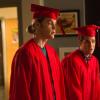 GLEE: Sam (Chord Overstreet, L) and Blaine (Darren Criss, R) try on their graduation gowns in the &quot;Trio&quot; episode of GLEE airing Tuesday, March 4 (8:00-9:00 PM ET/PT) on FOX. &#xa9;2014 Fox Broadcasting Co. CR: Adam Rose/FOX