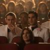 GLEE: Sam (Chord Overstreet, L), Blaine (Darren Criss, C) and Ryder (Blake Jenner, R) watch the competition at  Nationals in the &quot;City of Angels&quot; episode of GLEE airing Tuesday, March 11 (8:00-9:00 PM ET/PT) on FOX. &#xa9;2014 Fox Broadcasting Co. CR: Adam Rose/FOX