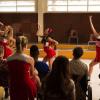 GLEE: Brittany (Heather Morris, L). Santana (Naya Rivera, C) and Quinn (Dianna Agron, R) perform in the &quot;100&quot; episode of GLEE airing Tuesday, March 18 (8:00-9:00 PM ET/PT) on FOX. &#xa9;2014 Fox Broadcasting Co. CR: Adam Rose/FOX
