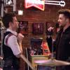 GLEE: Elliott (guest star Adam Lambert, R) meets up with Kurt (Chris Colfer, L) in the &quot;New New York&quot; episode of GLEE airing Tuesday, April 1 (8:00-9:00 PM ET/PT) on FOX. &#xa9;Fox Broadcasting Co. CR: Eddy Chen/FOX