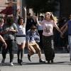 GLEE: Rachel (Lea Michele, third from L) and her friends perform in the "The Untitled Rachel Berry Project" season finale episode of GLEE airing Tuesday, May 14 (8:00-9:00 PM ET/PT) on FOX. ©2014 Fox Broadcasting Co. CR: Tyler Golden/FOX
