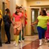 GLEE: McKinley High alumnae's perform in the second part of the special two-hour "Loser Like Me/Homecoming" Season Premiere episode of GLEE on Friday, Jan. 9 (8:00-10:00 PM ET/PT) on FOX. Pictured L-R: Lea Michele, Chord Overstreet, Amber Riley and Mark Salling. ©2014 Fox Broadcasting Co. CR: Jennifer Clasen/FOX