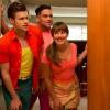 GLEE: McKinley High alumnae's perform in the second part of the special two-hour "Loser Like Me/Homecoming" Season Premiere episode of GLEE on Friday, Jan. 9 (8:00-10:00 PM ET/PT) on FOX. Pictured L-R: Chord Overstreet, Lea Michele and Mark Salling. ©2014 Fox Broadcasting Co. CR: Jennifer Clasen/FOX