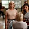 GLEE: Quinn (Dianna Agron, L) and Tina (Jenna Ushkowitz, R) confront Becky (Lauren Potter, C) in the "Jagged Little Tapestry" episode of GLEE airing Friday, Jan. 23 (9:00-10:00 PM ET/PT) oN FOX. ©2014 Fox Broadcasting Co. CR: Tyler Golden/FOX