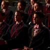 GLEE: Blaine (Darren Criss, R) and his team watch the New Directions perform in the "The Hurt Locker, Part Two" episode of GLEE airing Friday, Jan. 30 (9:00-10:00 PM ET/PT) on FOX. ©2014 Fox Broadcasting Co. CR: Jennifer Clasen/FOX