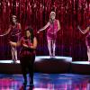 GLEE: Mercedes (Amber Riley,  second from L) performs in the "What The World of Needs Now" episode of GLEE airing Friday, Feb. 6 (9:00-10:00 PM ET/PT) on FOX. Also pictured in background L-R: Naya RIvera, Heather Morris and Lea Michele. ©2014 Fox Broadcasting Co. CR: Mike Yarish/FOX
