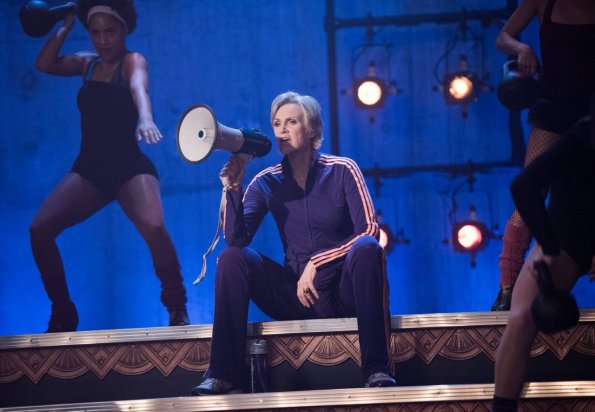 GLEE: Sue (Jane Lynch, C) gives notes in the "The Rise and Fall of Sue Sylvester" episode of GLEE airing Friday, March 6 (9:00-10:00 PM ET/PT) on FOX. ©2015 Fox Broadcasting Co. CR: Eddy Chen/FOX GLEE: Sue (Jane Lynch, C) gives notes in the "The Rise and Fall of Sue Sylvester" episode of GLEE airing Friday, March 6 (9:00-10:00 PM ET/PT) on FOX. ©2015 Fox Broadcasting Co. CR: Eddy Chen/FOX