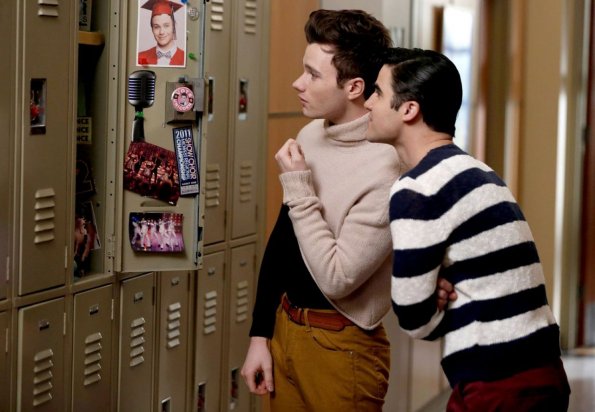 GLEE:  Blaine (Darren Criss, R) and Kurt (Chris Colfer, L) reminisce in the special two-hour "2009/Dreams Come True" Series Finale episode of GLEE airing Friday, March 20 (8:00-10:00 PM ET/PT) on FOX. ©2015 Fox Broadcasting Co. CR: Tyler Golden/FOX