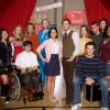 GLEE: An uplifting series with biting humor that follows an optimistic high school teacher as he tries to refuel his own passion while reinventing the high school&#x2019;s glee club and challenging a group of outcasts to realize their star potential. A special preview following AMERICAN IDOL will air Tuesday, May 19 (9:00-10:00 PM ET/PT) on FOX. The show will then premiere in the fall (date to be announced.)  Pictured back row L-R: Jenna Ushkowitz, Dianna Agron,  Jessalyn Gilsig, Jane Lynch, Mark Salling, Chris Colfer and Amber Riley. Front row L-R: Kevin McHale, Lea Michele, Matthew Morrison, Jayma Mays and Cory Monteith. &#xa9;2008 Fox Broadcasting Co. CR: Joe Viles/FOX