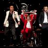 GLEE: Puck (Mark Salling, L), Artie (Kevin McHale, C) and Sam (guest star, Chord Overstreet, R) perform in the &quot;Prom Queen&quot; episode of GLEE airing Tuesday, May 10 (8:00-9:01 PM ET/PT) on FOX. &#xa9;2011 Fox Broadcasting Co. CR: Adam Rose/FOX
