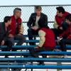 GLEE: Sam (Chord Overstreet, C) performs with the guys in the &quot;Yes/No&quot; winter premiere episode of GLEE, airing Tuesday, Jan. 17 (8:00-9:00 PM ET/PT) on FOX. Also pictured L-R: Darren Criss, Mark Salling, Harry Shum Jr., Cory Monteith and Damian McGinty. &#xa9;2011 Fox Broadcasting Co. Cr: Adam Rose/FOX