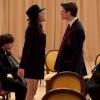 GLEE: Santana (Naya Rivera, second from L) and Sebastian (guest star Grant Gustin, third from L)  perform with 2Cellos (Sulic, L and Hauser, R) in the &quot;Michael&quot; episode of GLEE airing Tuesday, Jan. 31 (8:00-9:00 PM ET/PT) on FOX. &#xa9;2012 Fox Broadcasting Co. CR: Adam Rose/FOX