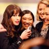 CR: Andrew Macpherson for TV Guide Magazine

Lea Michele checks her phone, with Jenna Ushkowitz (Tina), Dianna Agron (Quinn) and Naya Rivera (Santana). "It's been the most incredible journey we've gone on with each other," says Agron.