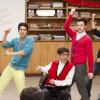 GLEE: MIke (Harry Shum Jr., L), Artie (Kevin McHale, C), Kurt (Chris Colfer, third from L) and Puck (Mark Salling, R) perform in the &quot;Heart&quot; episode of GLEE airing Tuesday, Feb. 14 (8:00-9:00 PM ET/PT) on FOX. &#xa9;2012 Fox Broadcasting Co. CR: Adam Rose/FOX