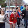 GLEE: Members of the glee club (L-R: Vanessa Lengies, Naya Rivera, Heather Morris, Harry Shum Jr. and Mark Salling) go to an amusement park for senior ditch day in &quot;Big Brother,&quot; the Spring Premiere episode of GLEE airing Tuesday, April 10 (8:00-9:00 PM ET/PT) on FOX. &#xa9;2012 Fox Broadcasting Co. Cr: Jordin Althaus/FOX