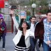 GLEE: Rachel (Lea Michele, L), Rory (Damian McGinty, C) and Finn (Cory Monteith, R) go to an amusement park for senior ditch day in &quot;Big Brother,&quot; the Spring Premiere episode of GLEE airing Tuesday, April 10 (8:00-9:00 PM ET/PT) on FOX. &#xa9;2012 Fox Broadcasting Co. Cr: Jordin Althaus/FOX