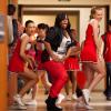GLEE: Mercedes (Amber Riley, C), Santana (Naya Rivera, L) and Brittany (Heather Morris, R) perform in the &quot;Saturday Night Glee-ver&quot; episode of GLEE airing Tuesday, April 17 (8:00-9:00 PM ET/PT) on FOX. &#xa9; 2012 Fox Broadcasting Co. Cr: Adam Rose/FOX