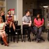 GLEE: The glee club hang out in the choir room in the "Goodbye" season finale episode of GLEE airing Tuesday, May 22 (9:00- 10:00 PM ET/PT) on FOX. Pictured L-R: Dianna Agron, Heather Morris, Naya Rivera, Chris Colfer, Amber Riley and Kevin McHale. ©2012 Fox Broadcasting Co. CR: Adam Rose/FOX