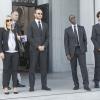 Kristen Bell as Jeannie Van Der Hooven, Josh Lawson as Doug Guggenheim, Don Cheadle as Marty Kaan and Ben Schwartz as Clyde Oberholt in House of Lies (Season 4, Episode 1). - Photo: Michael Desmond/SHOWTIME - Photo ID: HOUSEOFLIES_401_1691.R