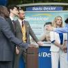 Don Cheadle as Marty Kaan, Ben Schwartz as Clyde Oberholt, Josh Lawson as Doug Guggenheim, Kristen Bell as Jeannie Van Der Hooven and Ken Marino as Mark in House of Lies (Season 5, Episode 01). - Photo: Michael Desmond/SHOWTIME - Photo ID: HouseOfLies_501_0243.R