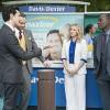 Ben Schwartz as Clyde Oberholt, Josh Lawson as Doug Guggenheim, Kristen Bell as Jeannie Van Der Hooven and Don Cheadle as Marty Kaan in House of Lies (Season 5, Episode 01). - Photo: Michael Desmond/SHOWTIME - Photo ID: HouseOfLies_501_0320.R