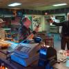 JUSTIFIED -- Shot All to Hell -- Episode 505 (Airs Tuesday, February 4, 10:00 pm e/p) -- Pictured: (L-R) Edi Gathegi as Jean Baptiste, Michael Rapaport as Darryl Crowe, Walton Goggins as Boyd Crowder -- CR: Prashant Gupta/FX