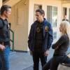 JUSTIFIED -- Raw Deal -- Episode 507 (Airs Tuesday, February 25, 10:00 pm e/p) -- Pictured: (L-R) Timothy Olyphant as Deputy U.S. Marshal Raylan Givens, Jacob Pitts as Deputy Marshal Tim Gutterson, Adrienne Frantz as Candace -- CR: Prashant Gupta/FX