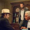 JUSTIFIED -- "The Trash and the Snake" -- Episode 604 (Airs Tuesday, February 10, 10:00 pm e/p) -- Pictured: (L-R) Timothy Olyphant as Deputy U.S. Marshal Raylan Givens, Garret Dillahunt as Ty Walker, Sam Elliott as Avery Markham -- CR: Byron Cohen/FX