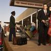 Don Draper (Jon Hamm) and Megan Draper (Jessica Pare) - Mad Men _ Season 7, Gallery - Photo Credit: Frank Ockenfels 3/AMC