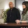 "Born to Run" -- Pictured: LL COOL J (Special Agent Sam Hanna) and Daniela Ruah (Special Agent Kensi Blye). Sydney (Ashley Rae Spillers) turns to her sister Nell for help after her high school crush, Andre Martinez (Delon de Metz), is mixed up in a Russian plot to steal intelligence from the Department of Defense. Also, Special Prosecutor John Rogers (Peter Jacobson) conducts mandatory performance reviews with the team, on NCIS: LOS ANGELES, Sunday, March 24 (9:00-10:00 PM, ET/PT) on the CBS Television Network. Photo: Bill Inoshita/CBS ÃÂ©2019 CBS Broadcasting, Inc. All Rights Reserved.
