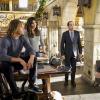 "Born to Run" -- Pictured: Eric Christian Olsen (LAPD Liaison Marty Deeks), Daniela Ruah (Special Agent Kensi Blye), Peter Jacobson (Special Prosecutor John Rogers) and Barrett Foa (Tech Operator Eric Beale). Sydney (Ashley Rae Spillers) turns to her sister Nell for help after her high school crush, Andre Martinez (Delon de Metz), is mixed up in a Russian plot to steal intelligence from the Department of Defense. Also, Special Prosecutor John Rogers (Peter Jacobson) conducts mandatory performance reviews with the team, on NCIS: LOS ANGELES, Sunday, March 24 (9:00-10:00 PM, ET/PT) on the CBS Television Network. Photo: Bill Inoshita/CBS ÃÂ©2019 CBS Broadcasting, Inc. All Rights Reserved.