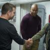 "Yellow Jack" -- Pictured: Chris O\'Donnell (Special Agent G. Callen), LL COOL J (Special Agent Sam Hanna) and Wesam Keesh (NCIS Special Agent Ehsan Navid). While Callen and Sam are aboard the USS Allegiance, the ship is placed under quarantine for possible Ebola exposure. Also, Kensi and Deeks investigate the murder of a petty officer who recently departed the USS Allegiance and is linked to the Ebola exposure, on NCIS: LOS ANGELES, Sunday, Oct. 20 (9:00-10:00 PM, ET/PT) on the CBS Television Network. Photo: Monty Brinton/CBS ©2019 CBS Broadcasting, Inc. All Rights Reserved.