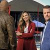 "Concours D\'Elegance" - Pictured: Moon Bloodgood (Katherine Casillas) and Chris O\'Donnell (Special Agent G. Callen). The NCIS team links the theft of an undersea drone prototype to a video game streamer\'s elaborate party. Also, Callen and Sam cross paths again with insurance broker Katherine Casillas (Moon Bloodgood), who insures the gamer\'s property and processions, on NCIS: LOS ANGELES, Sunday, Nov. 10 (9:00-10:00 PM, ET/PT) on the CBS Television Network. Photo: Trae Patton/CBS ©2019 CBS Broadcasting, Inc. All Rights Reserved.