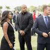 "Plain Sight" -- Pictured: Nia Long (Executive Assistant Director Shay Mosley), LL COOL J (Special Agent Sam Hanna) and Chris O\'Donnell (Special Agent G. Callen).  After weapons with a $1 million street value are stolen, the team tracks the evidence to a wealthy charity event, prompting Mosley to be added to the guest list with Callen and Sam as her security detail, on NCIS: LOS ANGELES, on the CBS Television Network. Photo: Jessica Brooks/CBS ÃÂ©2017 CBS Broadcasting, Inc. All Rights Reserved.