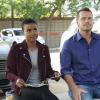 "Mountebank" -- Pictured: Andrea Bordeaux (NCIS Special Agent Harley Hidoko) and Chris O\'Donnell (Special Agent G. Callen). Sam goes undercover as a day trader after a prominent investment banker with ties to a Russian oligarch is murdered. Also, one of Callen\'s aliases is the victim of credit card theft, and Mosley is concerned it signals something bigger, on NCIS: LOS ANGELES, Sunday, Oct. 29 (9:00-10:00 PM, ET/PT) on the CBS Television Network. Photo: Monty Brinton/CBS ÃÂ©2017 CBS Broadcasting, Inc. All Rights Reserved.