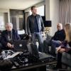 "Vendetta" -  Pictured: Vyto Ruginis (Arkady Kolcheck), Chris O\'Donnell (Special Agent G. Callen), LL COOL J (Special Agent Sam Hanna) and Bar Paly (Anastasia "Anna" Kolcheck). Callen and Sam join forces with Anna Kolcheck (Bar Paly) and the Bureau of Alcohol, Tobacco and Firearms (ATF), when Arkady Kolcheck (Vyto Ruginis) warns NCIS that a notorious international weapons dealer has returned to the states. Also, the case requires Eric to go undercover as a bank IT technician, on NCIS: LOS ANGELES, Sunday, April 8 (9:00-10:00 PM, ET/PT) on the CBS Television Network. Photo: Bill Inoshita/CBS ÃÂ©2018 CBS Broadcasting, Inc. All Rights Reserved.